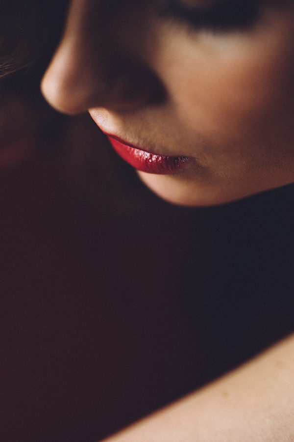 Beautiful Girl with Red Lipstick